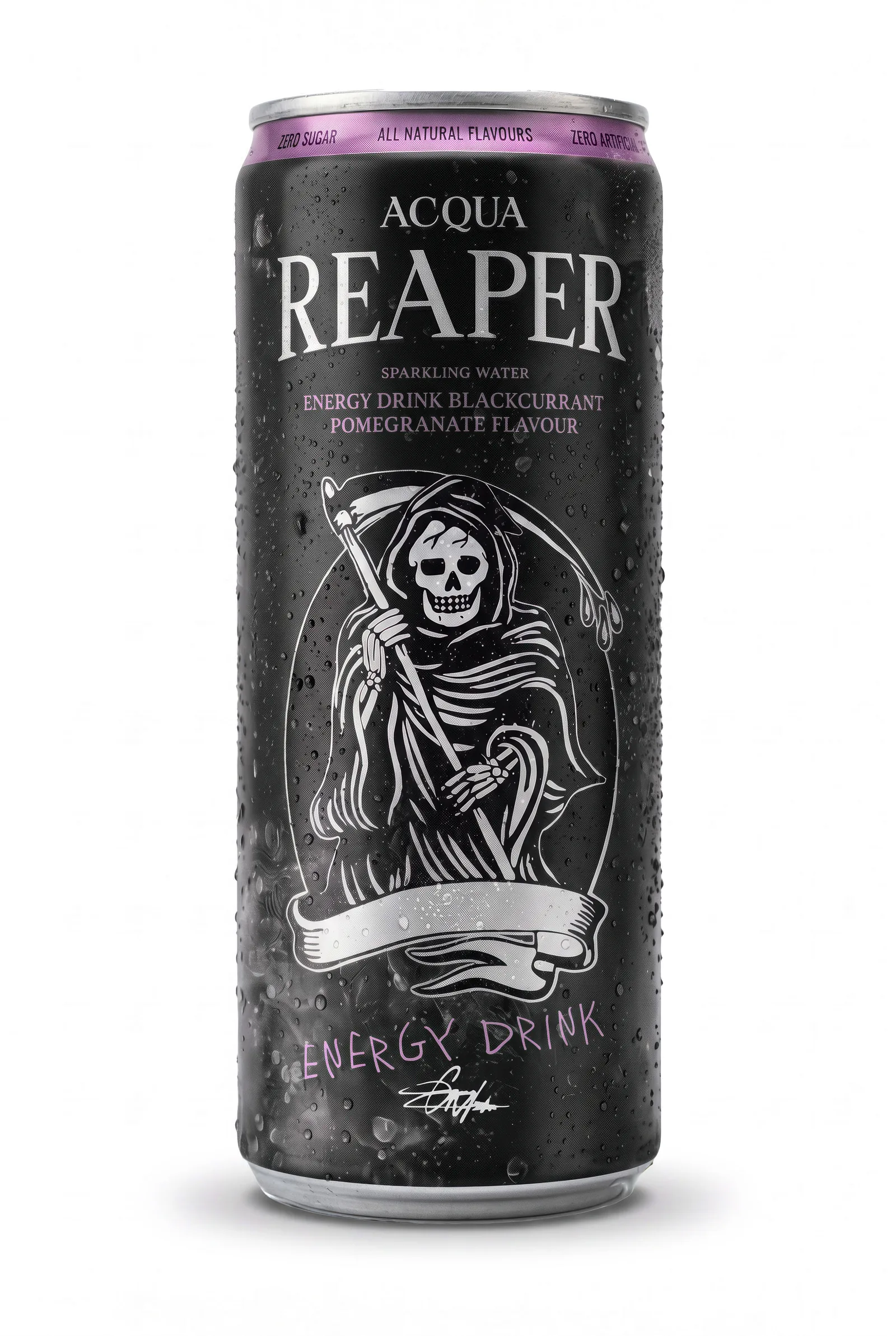 ACQUA REAPER Energy – schwarze Johannisbeere, Granatapfel, 0,33-l-Dose